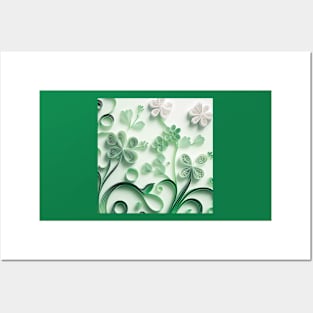 soft and ethereal design of Saint Patrick's day shamrocks Posters and Art